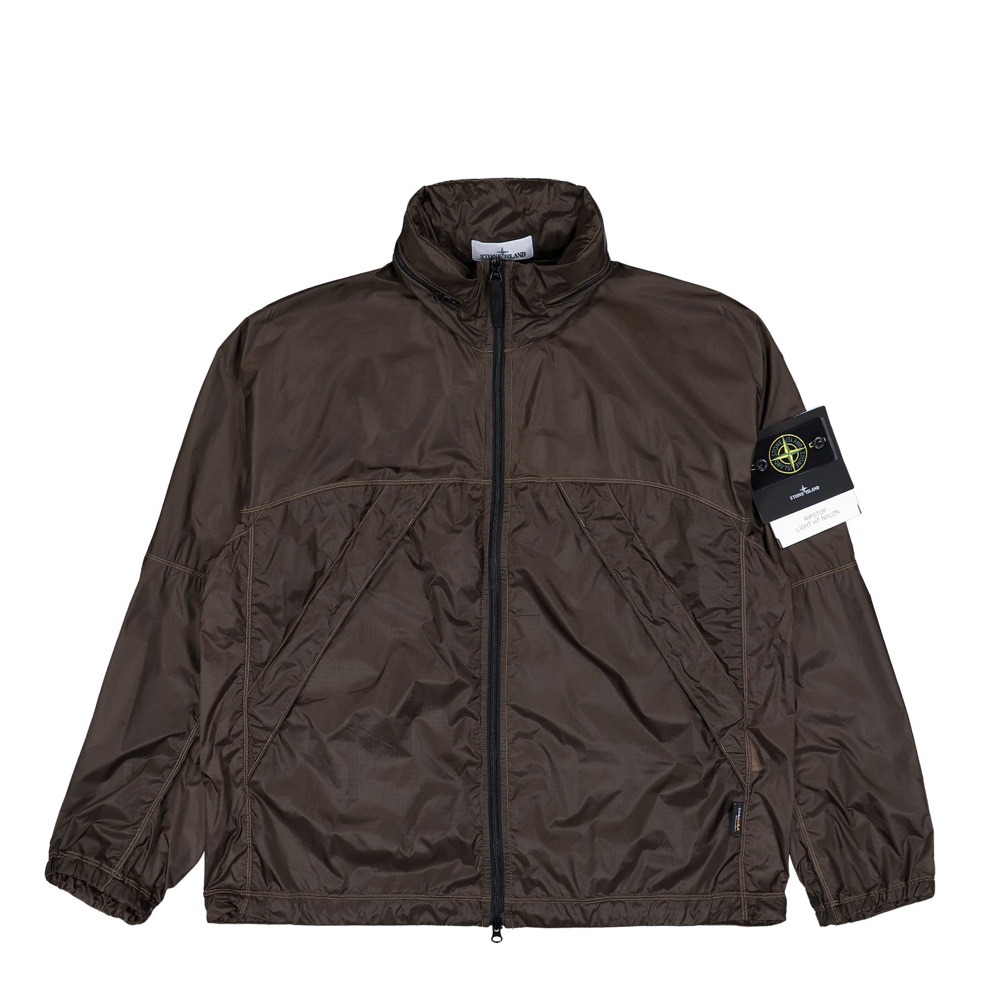 Stone Island Light Jacket With Anti-Drop And Concealed Hood Military Green Jacket K2S15Q100007-S0163-V0054 Detail View 1 | GATE