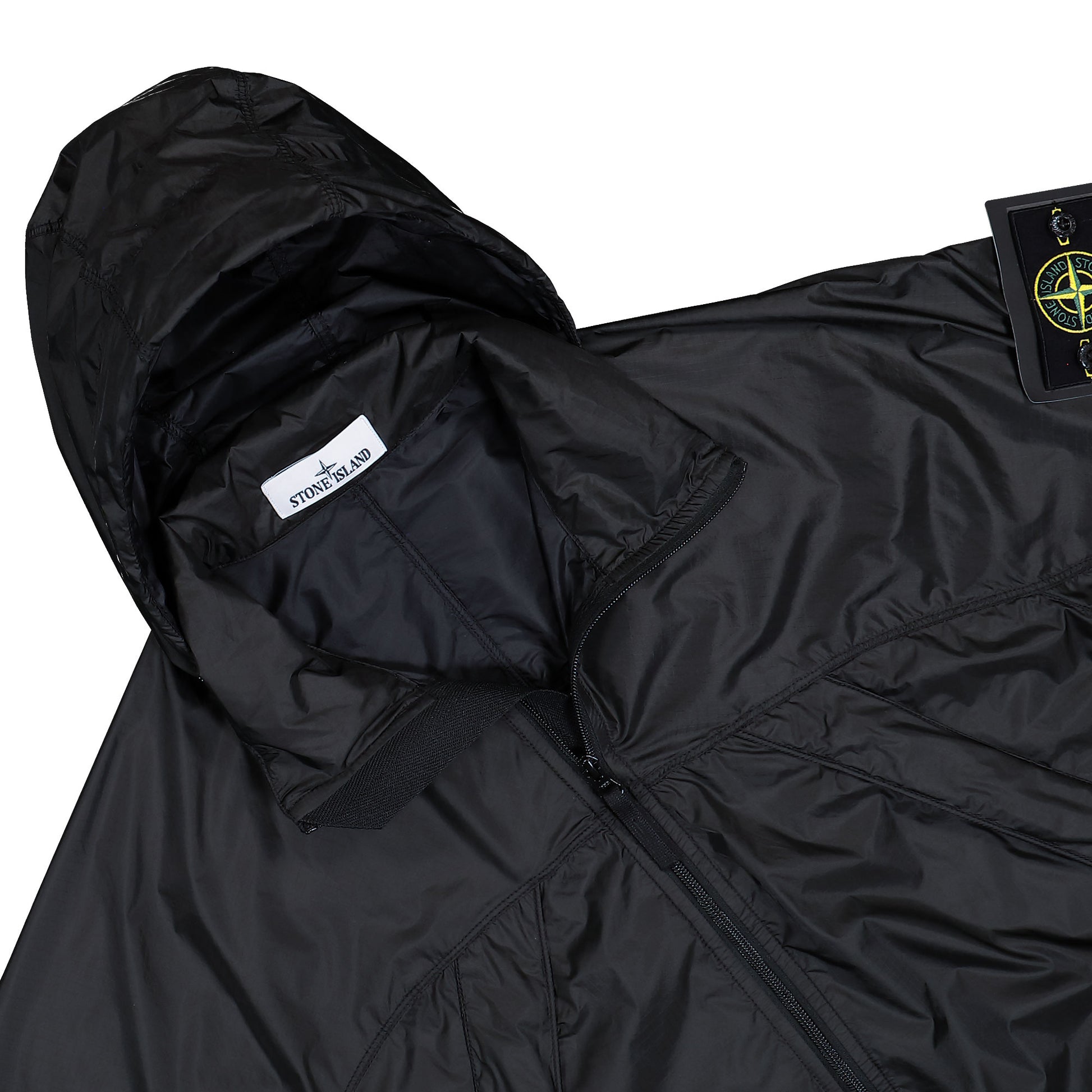 Stone Island Light Jacket With Anti-Drop And Concealed Hood Lead Grey Windbreaker K2S15Q100007-S0163-V0062 Detail View 3 | GATE