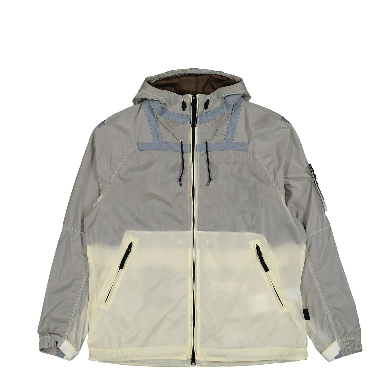 Stone Island Light Hooded Jacket With Anti-Drop And Reflective Details Ivory Windbreaker K2S15Q100008-S0163 V0093 Detail View 1 | GATE
