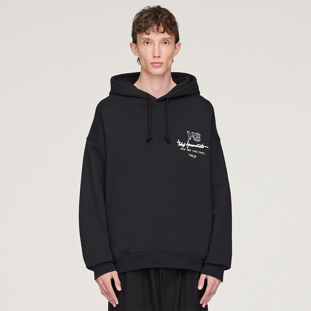 Y-3 M Merch Hoodie Black Hoodie KB2604 Detail View 1 | GATE