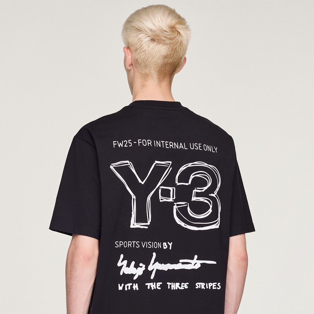 Y-3 | M Merch SS Tee | Black | T-Shirt | KB2608 | Front view | Gate