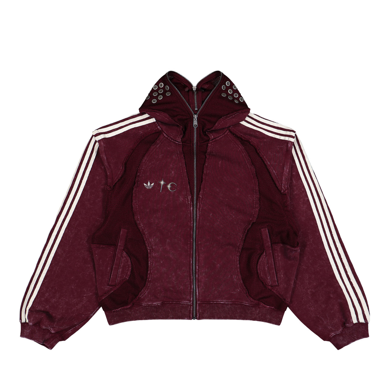 Thug Club x adidas TC TG Sweat Jacket HD Maroon Jackets KC2210 Detail View 1 | GATE