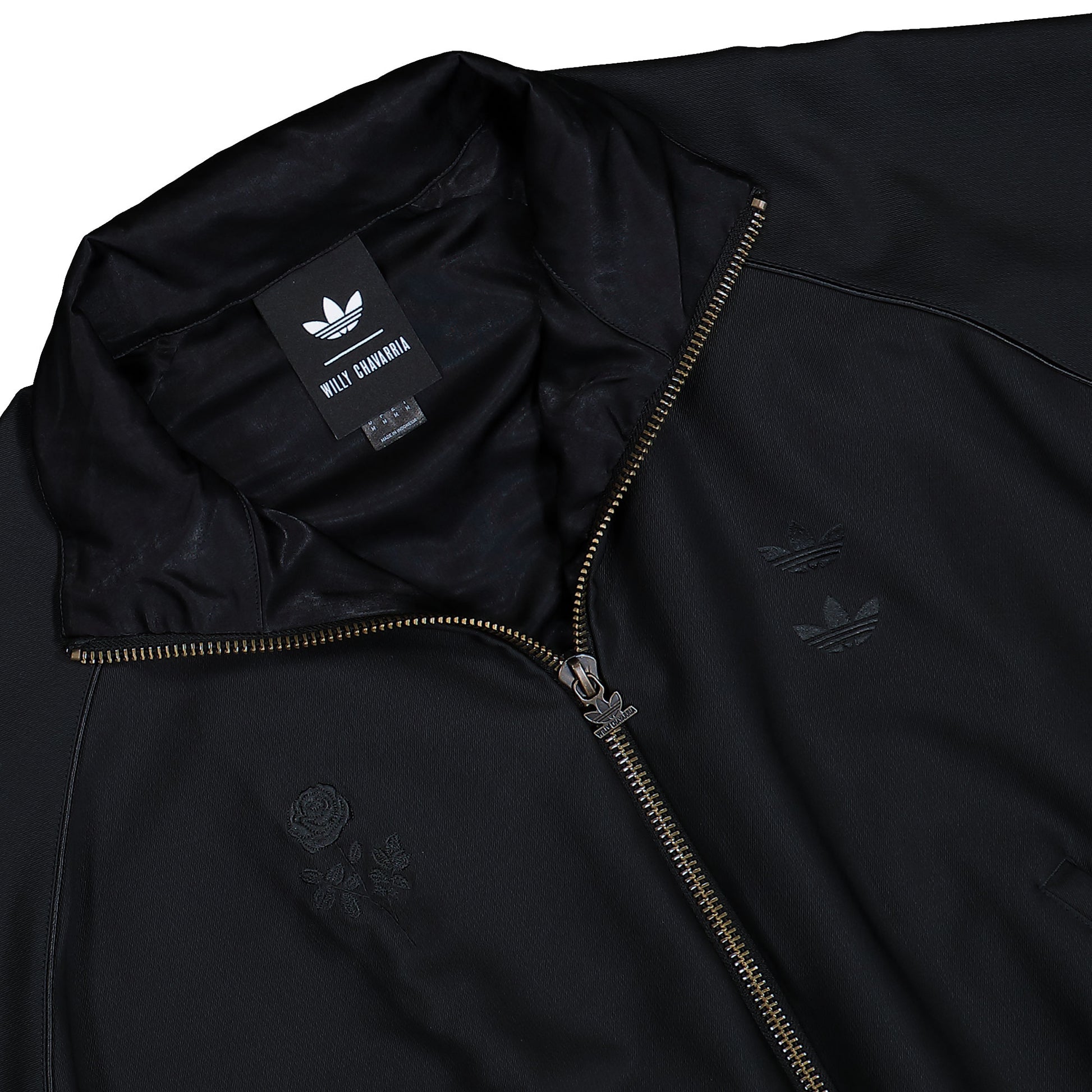 Willy Chavarria x adidas Twill Track Jacket Black Tracksuit Tops KD9350 Detail View 3 | GATE
