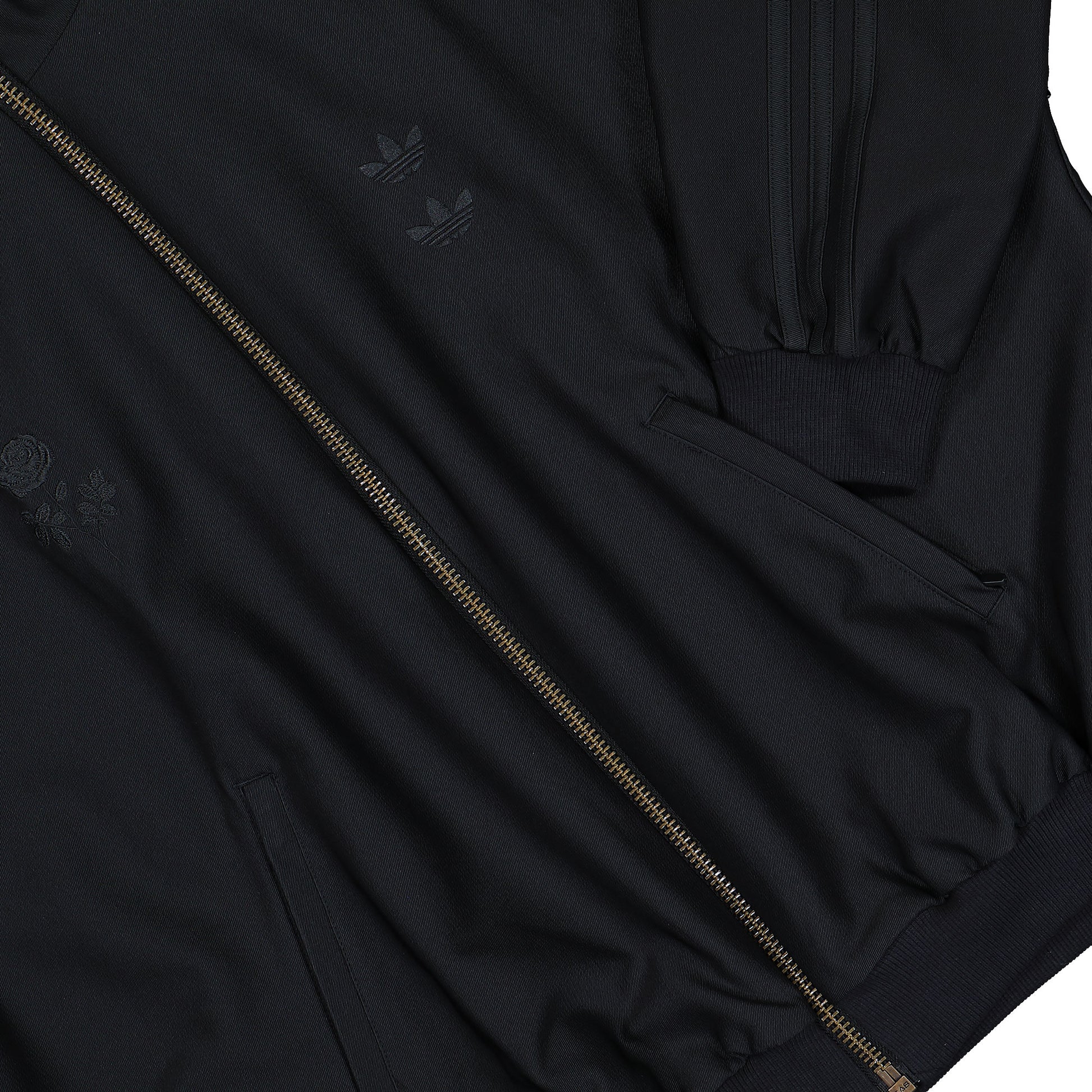 Willy Chavarria x adidas Twill Track Jacket Black Tracksuit Tops KD9350 Detail View 4 | GATE
