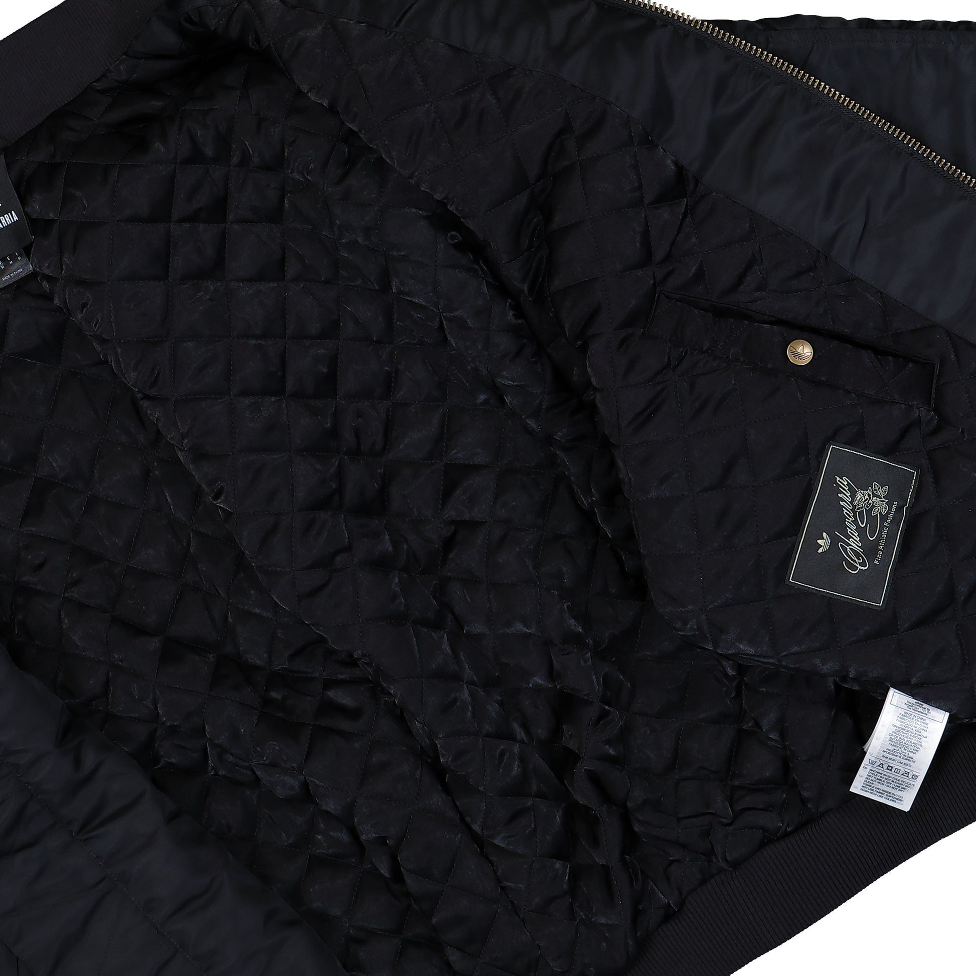 Willy Chavarria x adidas Satin Bomber Black Jackets KD9361 Detail View 6 | GATE
