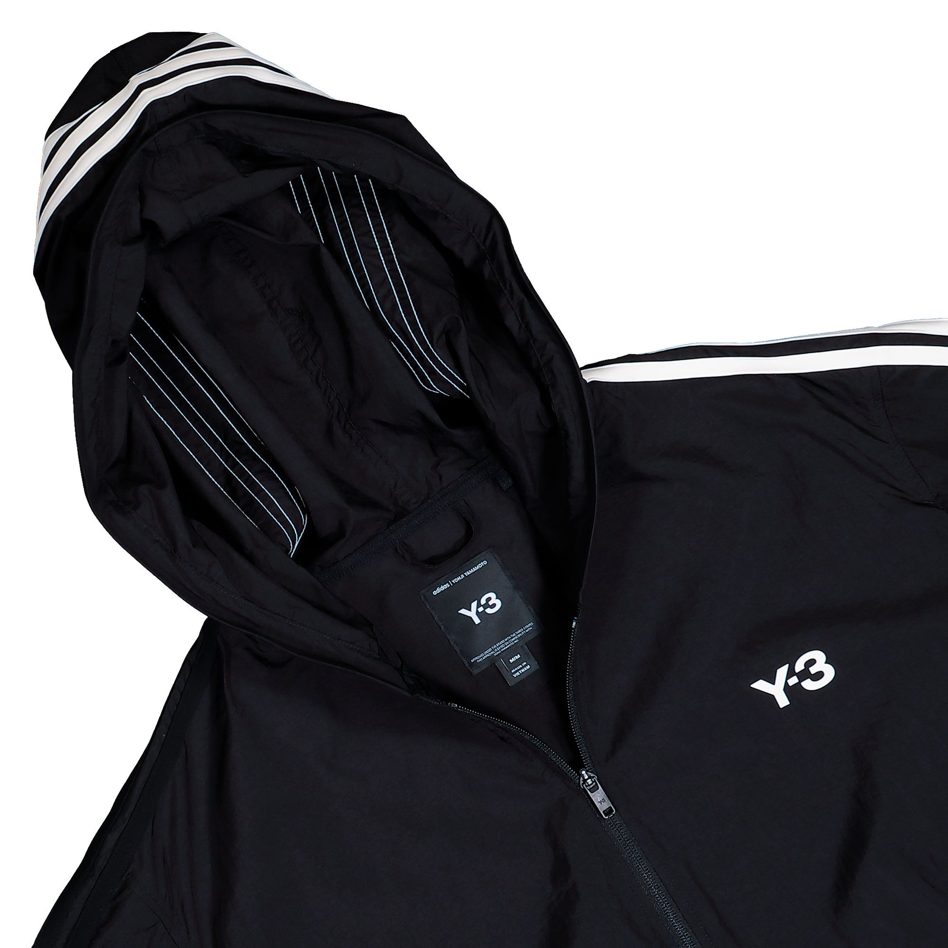 Y-3 Nylon Wired 3 Stripes Track Top Black Track Jackets KF1085 Detail View 3 | GATE