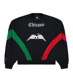 Willy Chavarria x adidas Fleece Crewneck Black Sweatshirts KF3196 Detail View 1 | GATE
