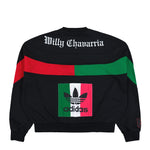 Willy Chavarria x adidas Fleece Crewneck Black Sweatshirts KF3196 Detail View 2 | GATE
