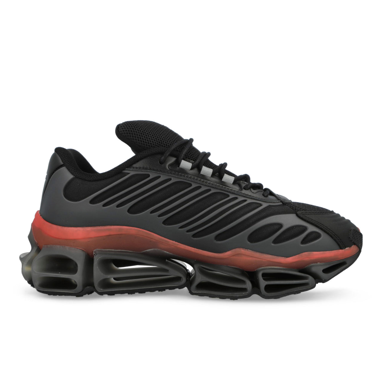 Willy Chavarria x adidas Megaride AG XL Core Black / Core Black / Red Low Top Sneaker KJ2041 Detail View 1 | GATE

