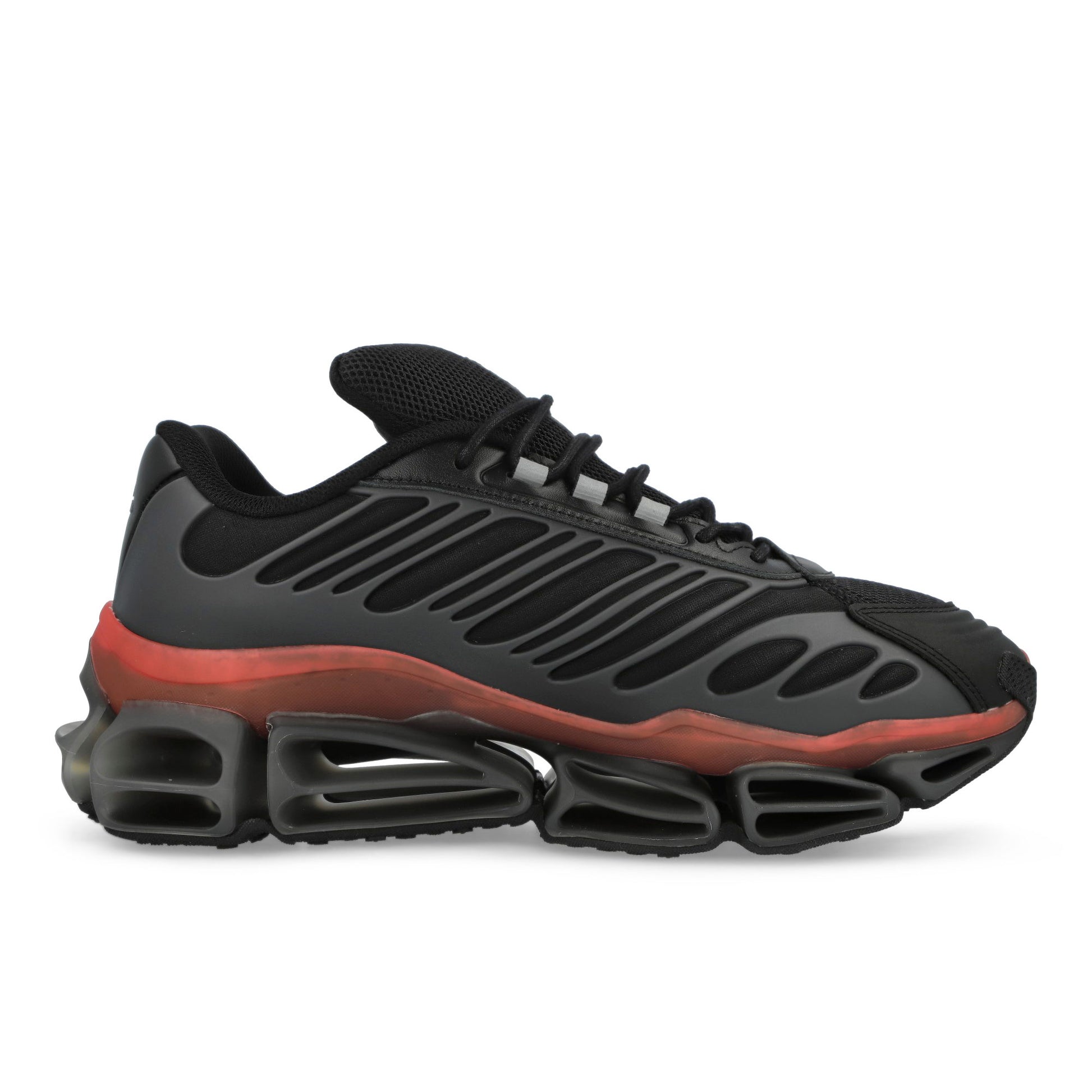 Willy Chavarria x adidas Megaride AG XL Core Black / Core Black / Red Low Top Sneaker KJ2041 Detail View 2 | GATE
