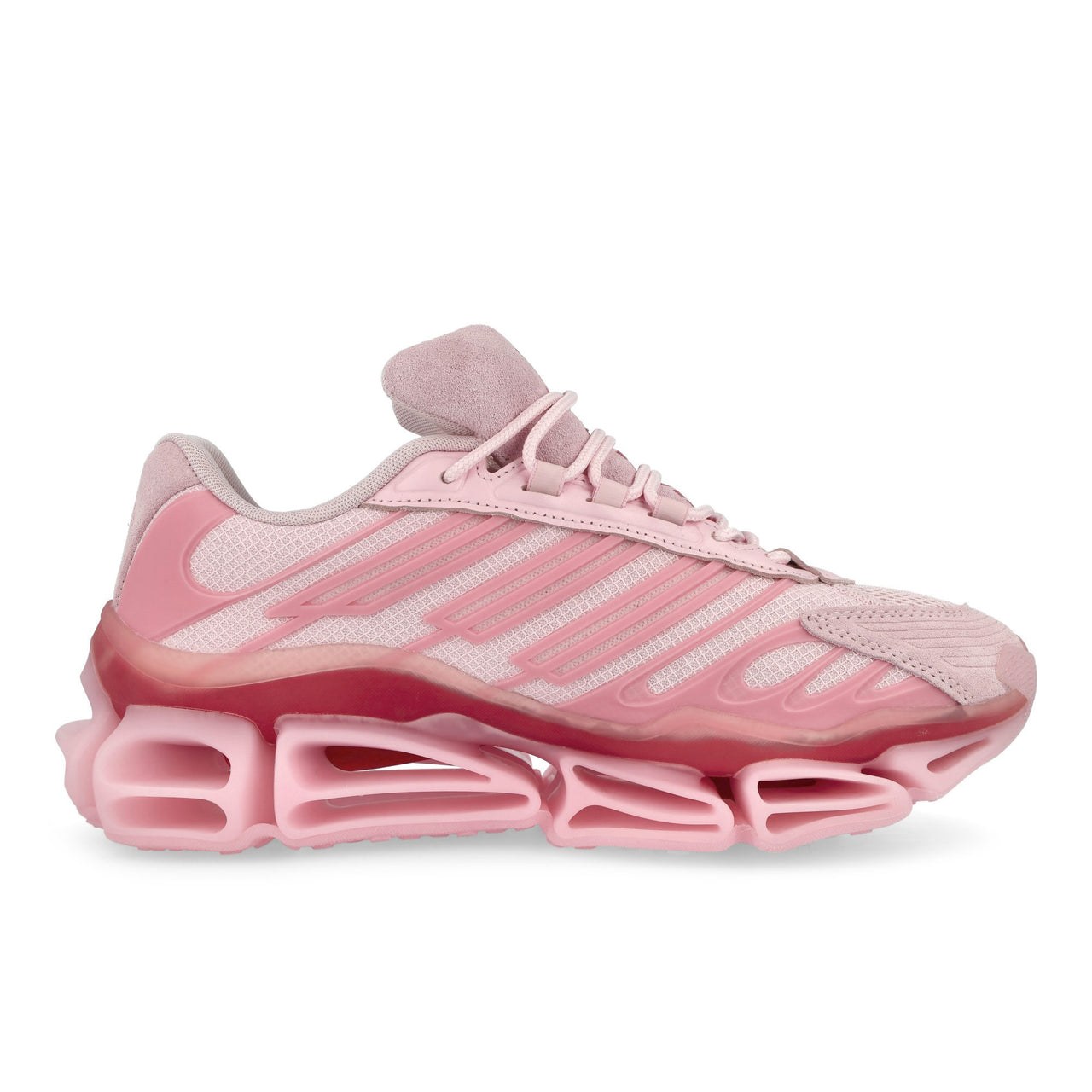 Willy Chavarria x adidas Megaride AG Clear Pink / Clear Pink / Power Red Low Top Sneakers KI7006 Detail View 1 | GATE
