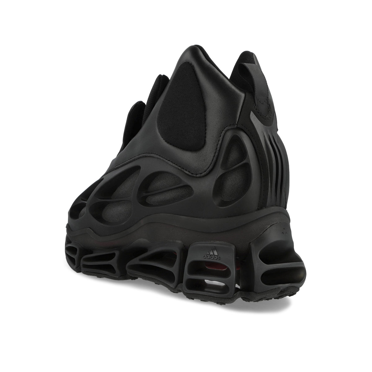 Willy Chavarria x adidas  Megaride Wolf Core Black / Core Black / Better Scarlet High Top Sneakers KJ2033 Detail View 3 | GATE
