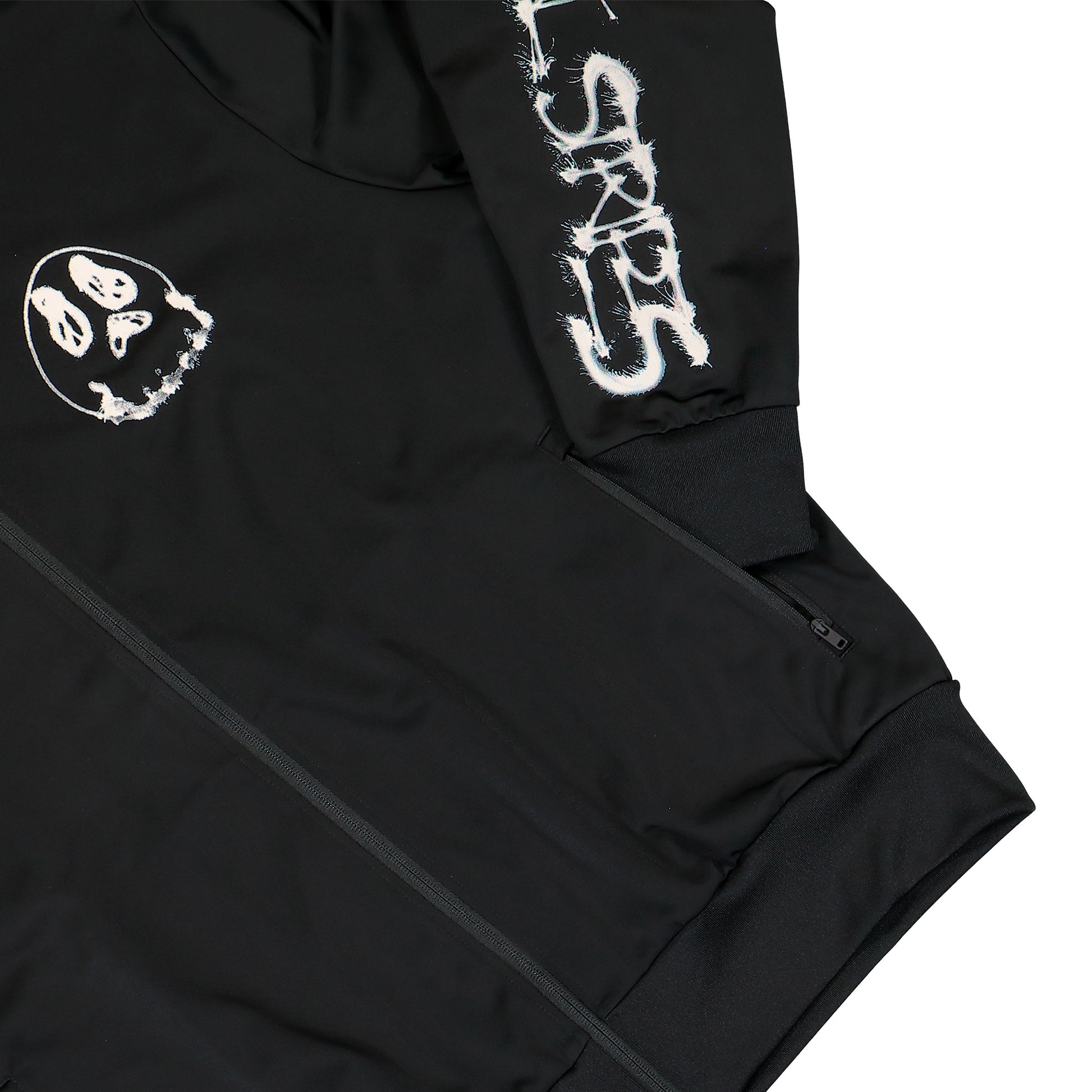 Y-3 Chito Graphic Nylon Track Top Black Track Jacket KQ8595 Detail View 4 | GATE
