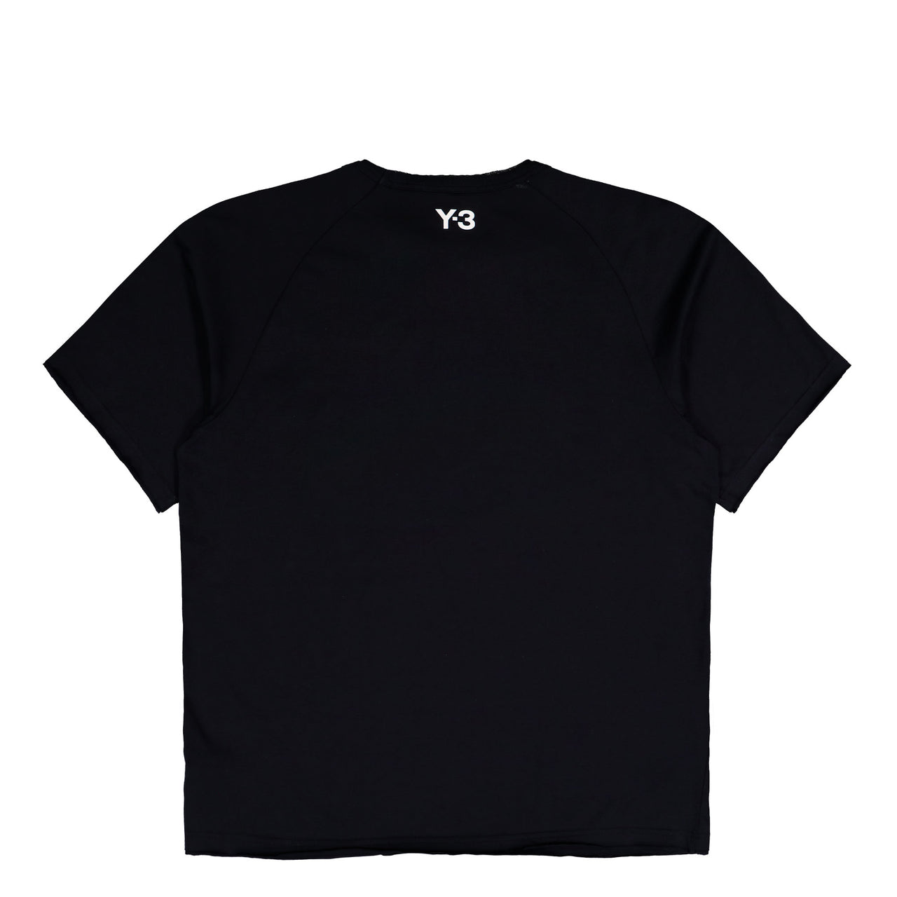 Y-3 Raw Edge 3 Stripes SS Tee Black T-Shirts KQ9793 Detail View 1 | GATE