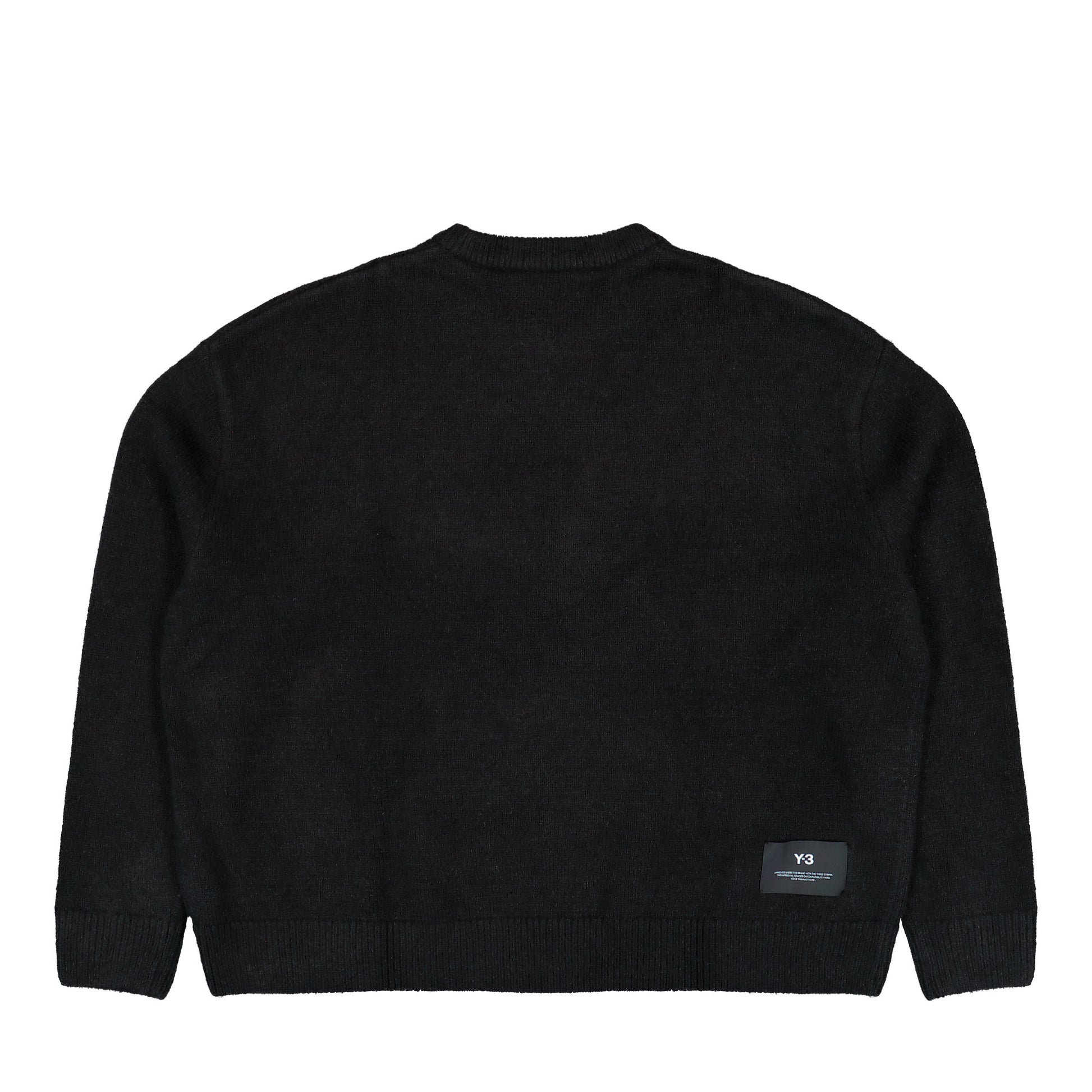 Y-3 Chito Graphic Knit Sweater Black Sweatshirt KR1127 Detail View 2 | GATE
