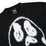 Y-3 Chito Graphic Knit Sweater Black Sweatshirt KR1127 Detail View 3 | GATE
