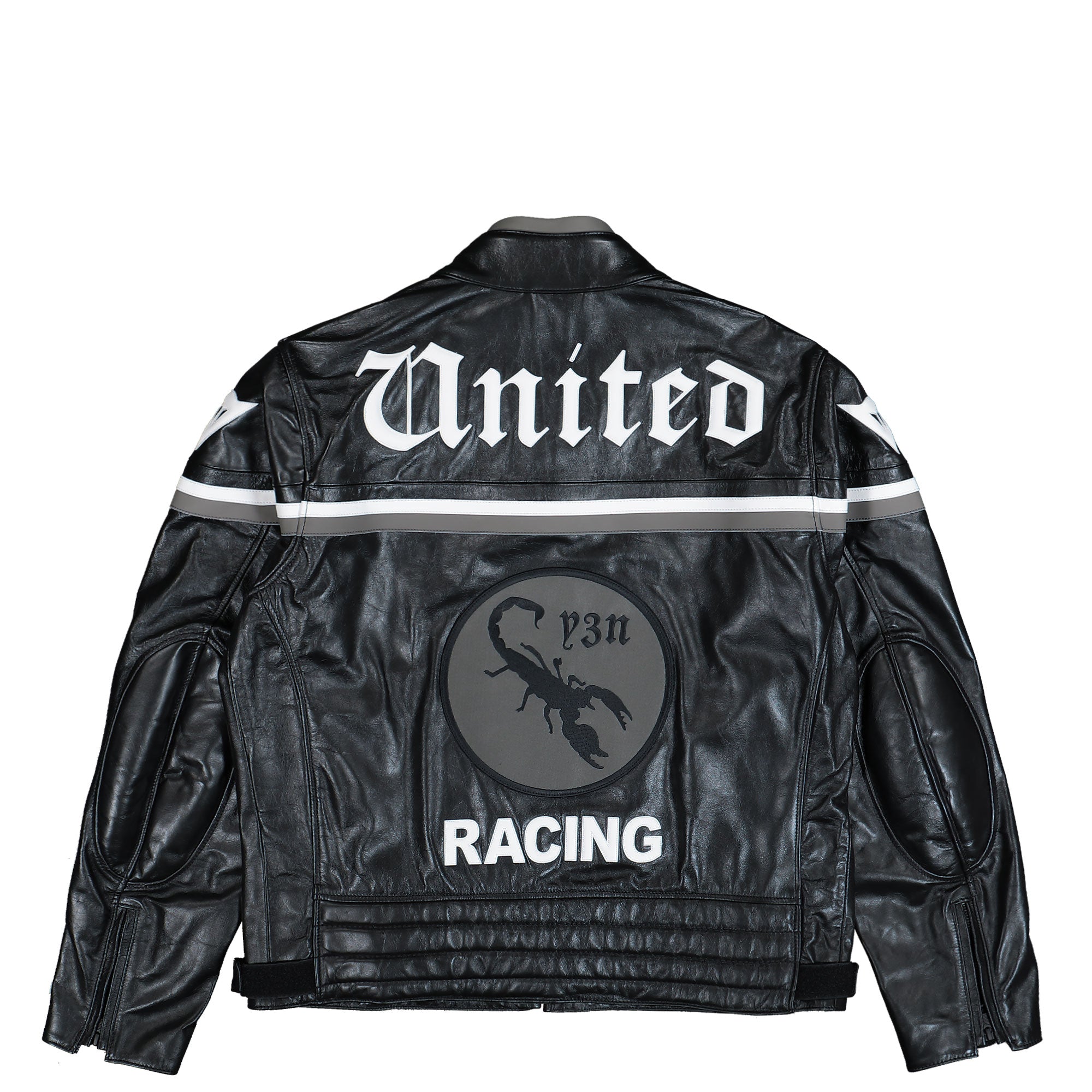 ジャケット・アウター AND logo leather jacket mj10378- Synthetic Leather Zip Up Jacket ジップアップジャケット