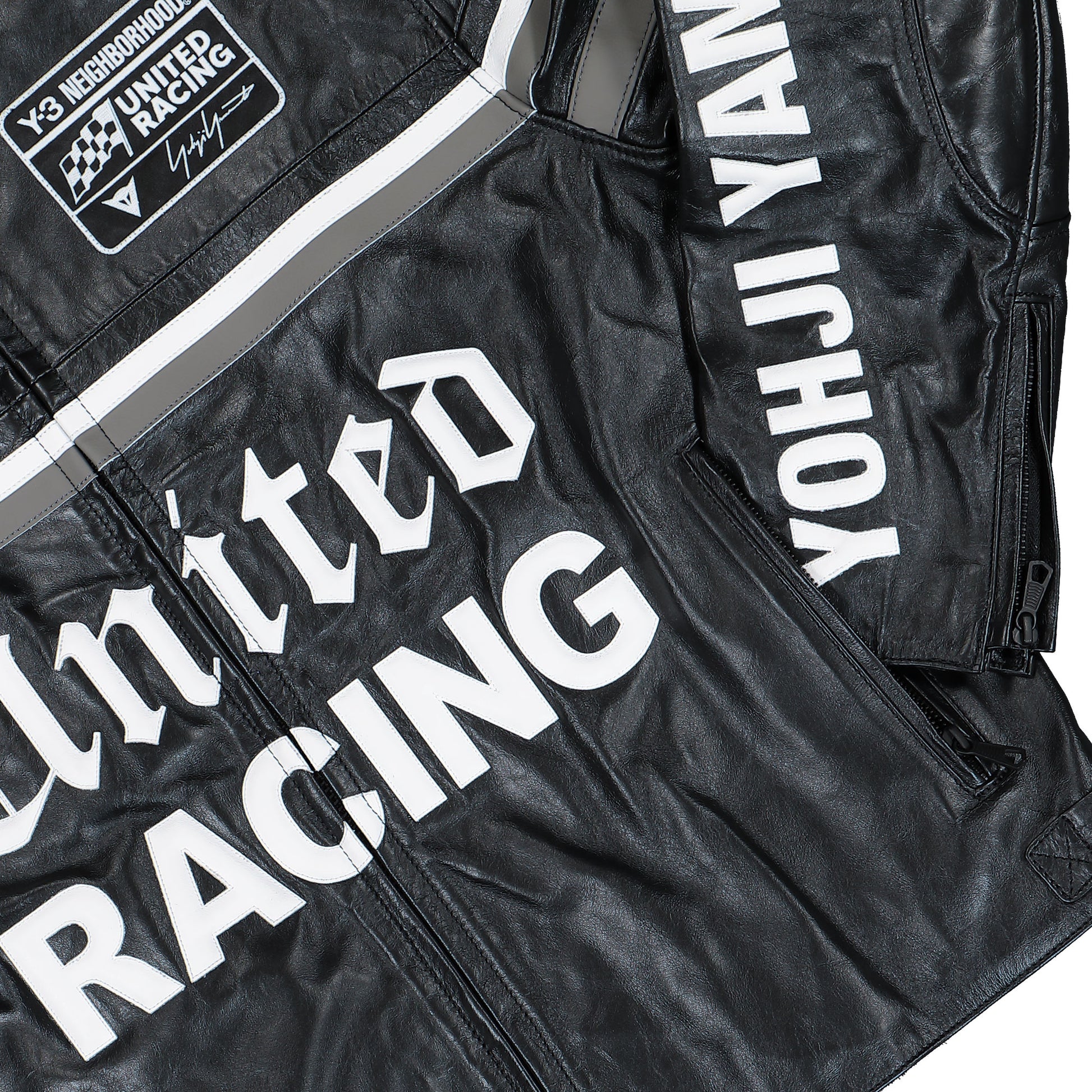 Dainese x Neighborhood x Y-3 Leather Racer Jacket Black Jackets KR1364 Detail View 4 | GATE