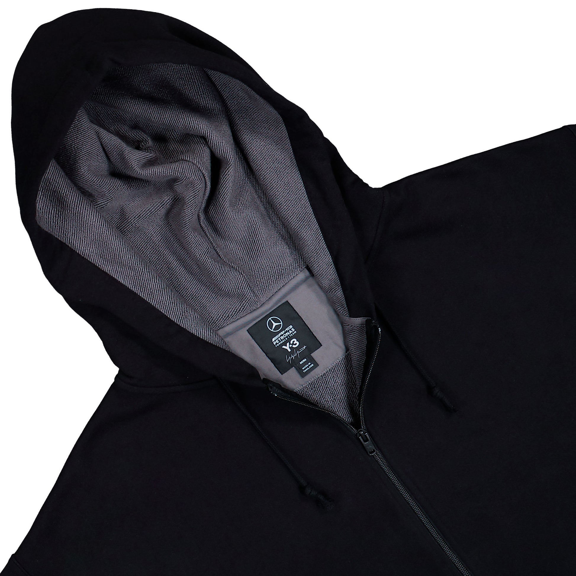 Mercedes-AMG Petronas F1 x Y-3 F1 Zip Hoodie Black Hoodies KR2242 Detail View 3 | GATE