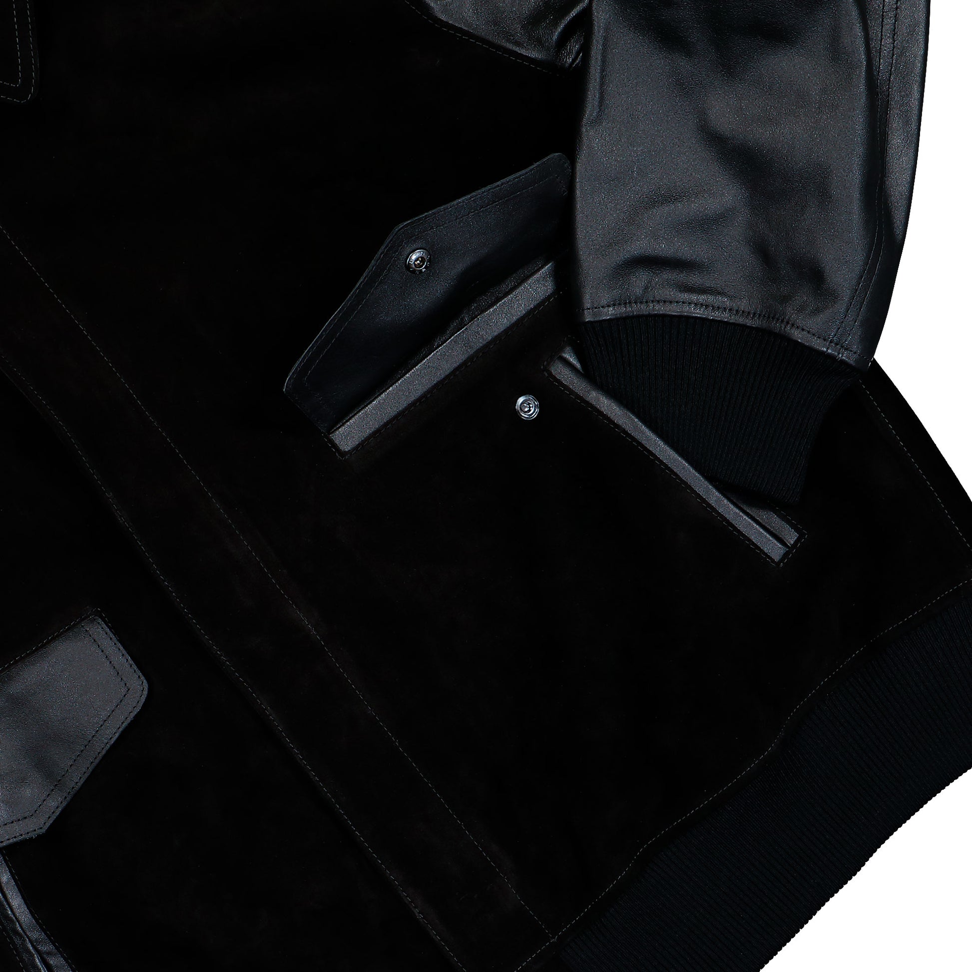 Mercedes-AMG Petronas F1 x Y-3 F1 Leather Racing Jacket Black Jackets KR2385 Detail View 4 | GATE