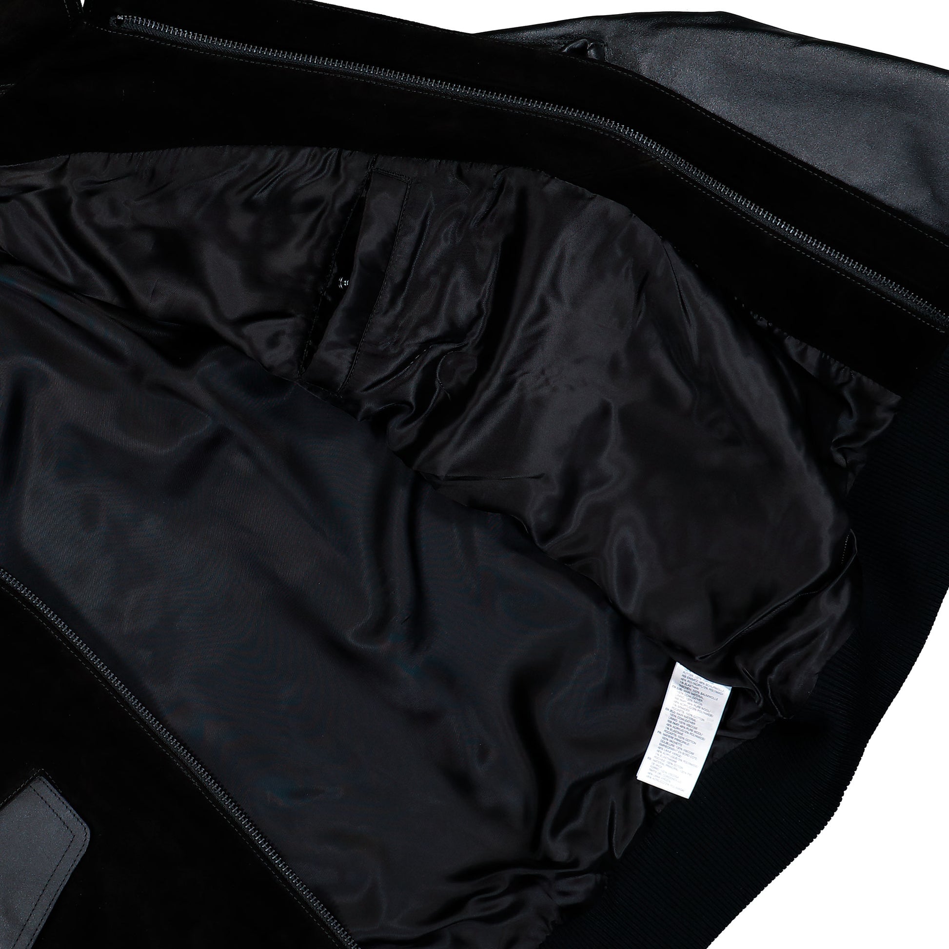 Mercedes-AMG Petronas F1 x Y-3 F1 Leather Racing Jacket Black Jackets KR2385 Detail View 6 | GATE