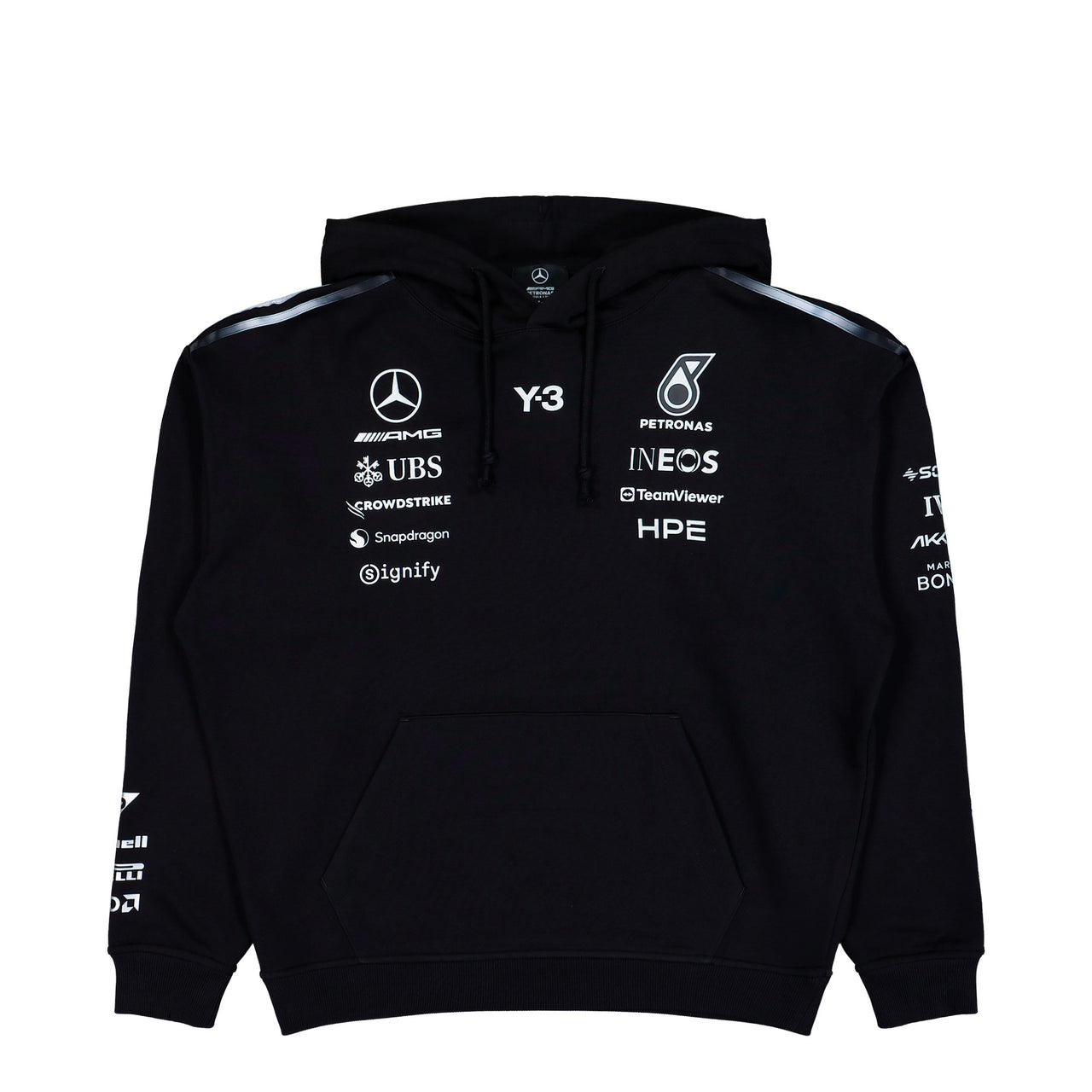 Mercedes-AMG Petronas F1 x Y-3 F1 Team Hoodie Black Hoodies KR2392 Detail View 1 | GATE