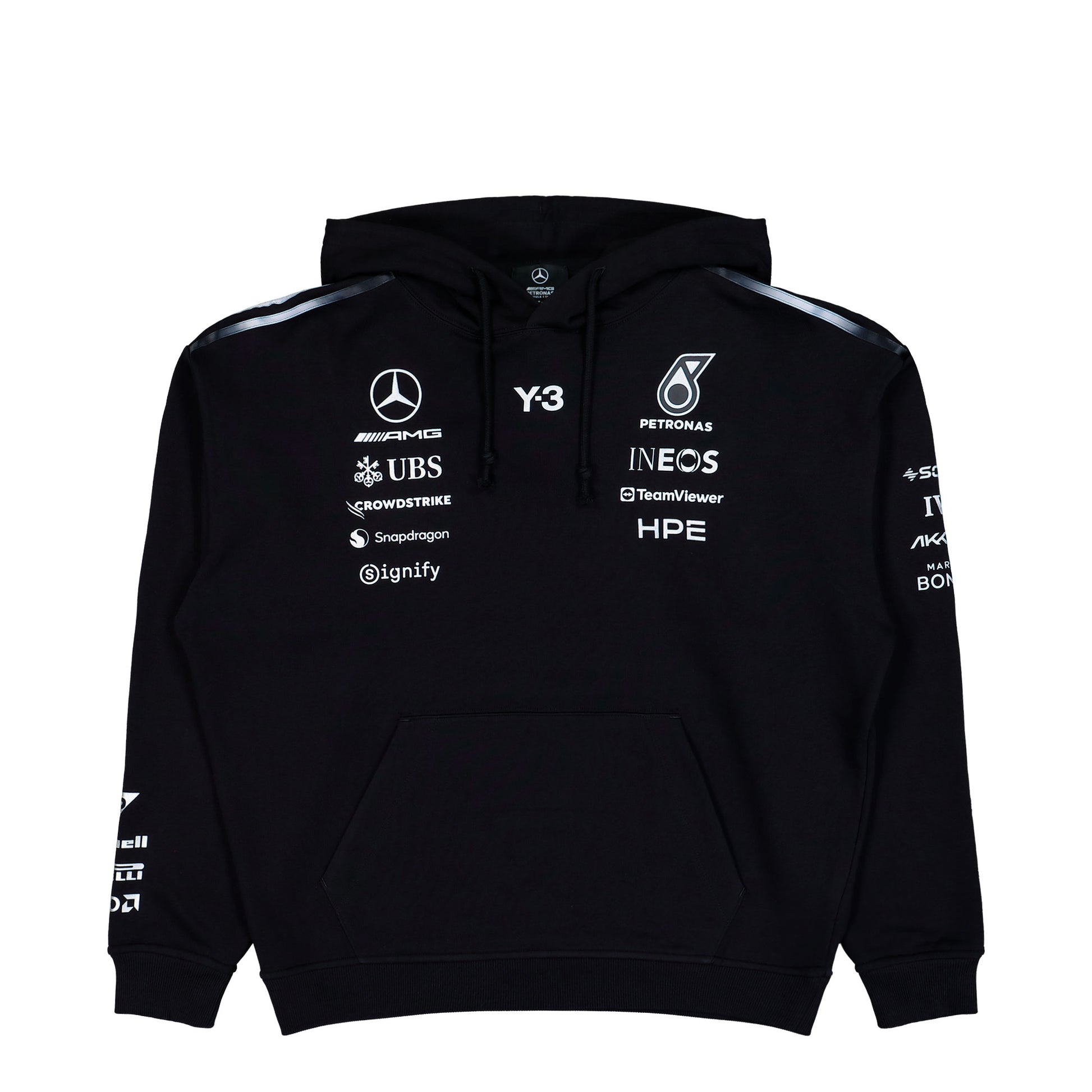 Mercedes-AMG Petronas F1 x Y-3 F1 Team Hoodie Black Hoodies KR2392 Detail View 1 | GATE
