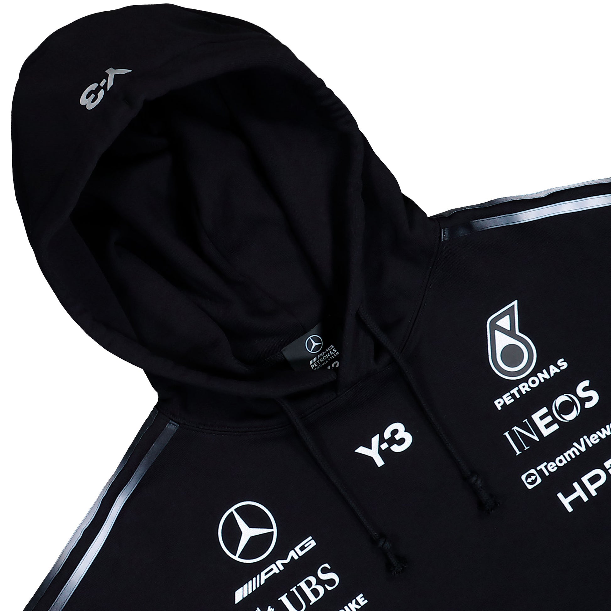 Mercedes-AMG Petronas F1 x Y-3 F1 Team Hoodie Black Hoodies KR2392 Detail View 3 | GATE