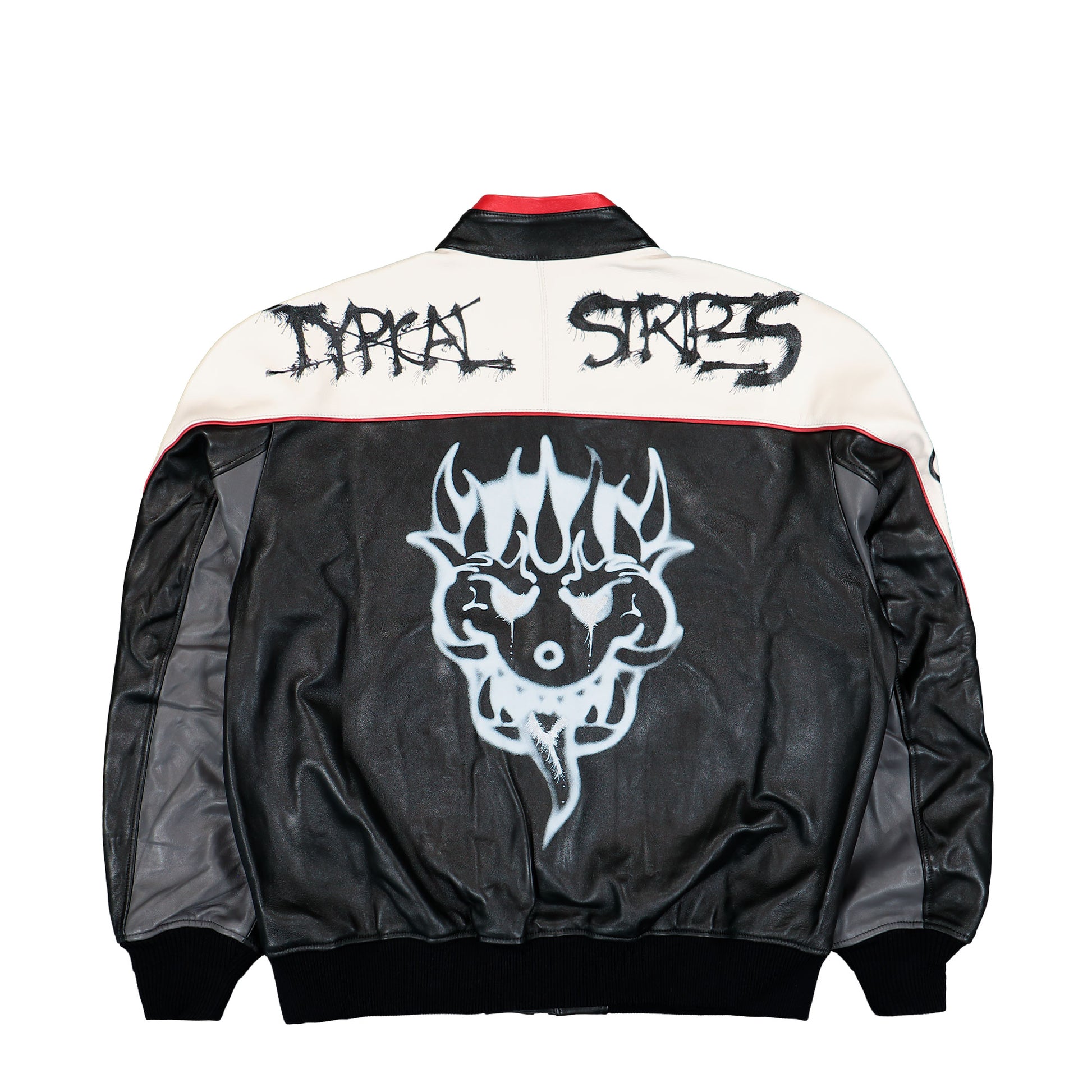 Y-3 Chito Graphic Leather Biker Jacket Black Jackets KR3573 Detail View 2 | GATE
