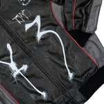 Y-3 Chito Graphic Leather Biker Jacket Black Jackets KR3573 Detail View 4 | GATE
