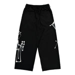Y-3 Chito Graphic Wide Wool Pants Black Casual Pant KR8712 Detail View 2 | GATE
