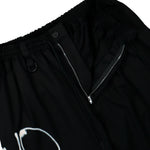 Y-3 Chito Graphic Wide Wool Pants Black Casual Pant KR8712 Detail View 4 | GATE

