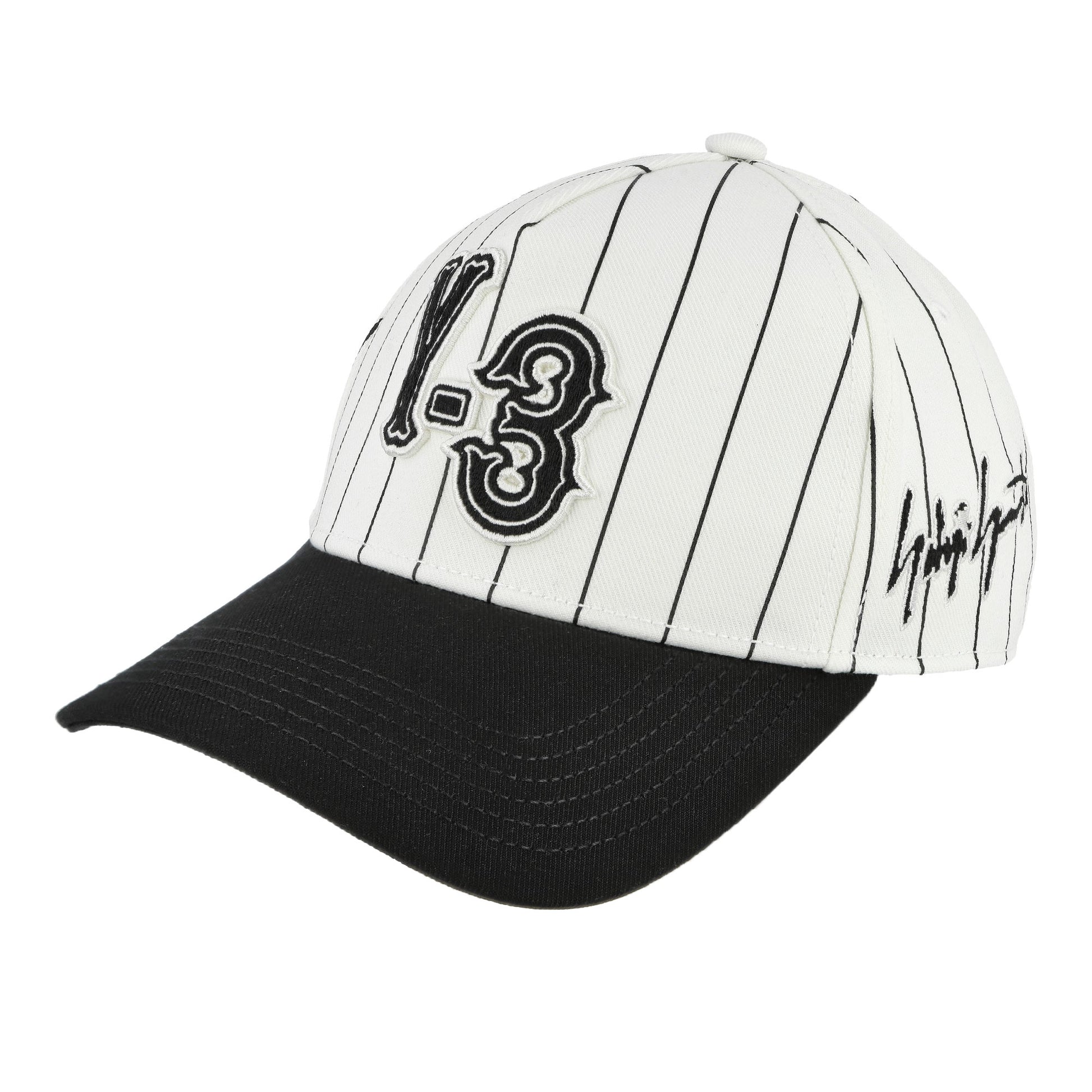 Y-3 Pinstripe Cap Chalk White Headgear KR8937 Detail View 1 | GATE