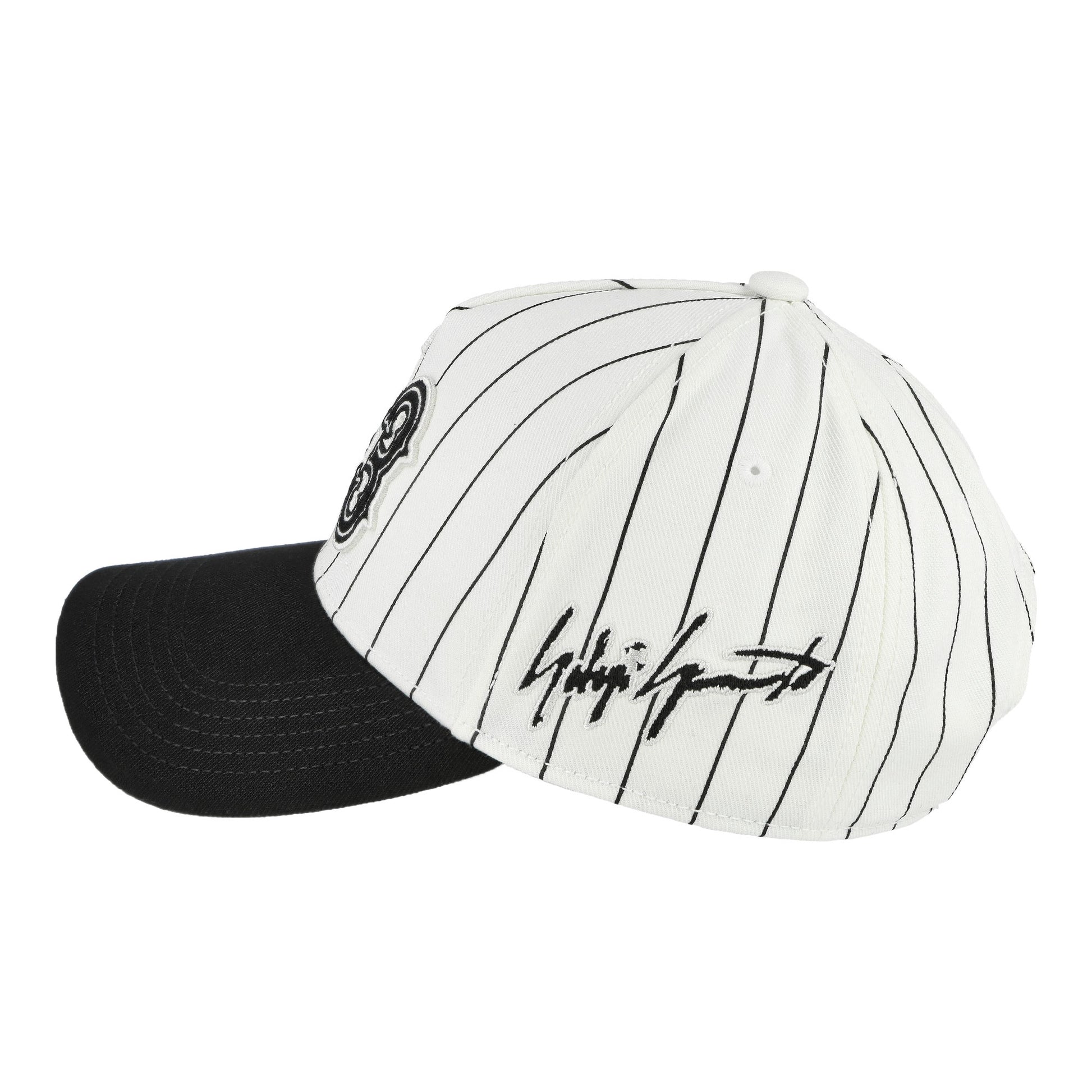Y-3 Pinstripe Cap Chalk White Headgear KR8937 Detail View 2 | GATE