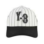 Y-3 Pinstripe Cap Chalk White Headgear KR8937 Detail View 4 | GATE