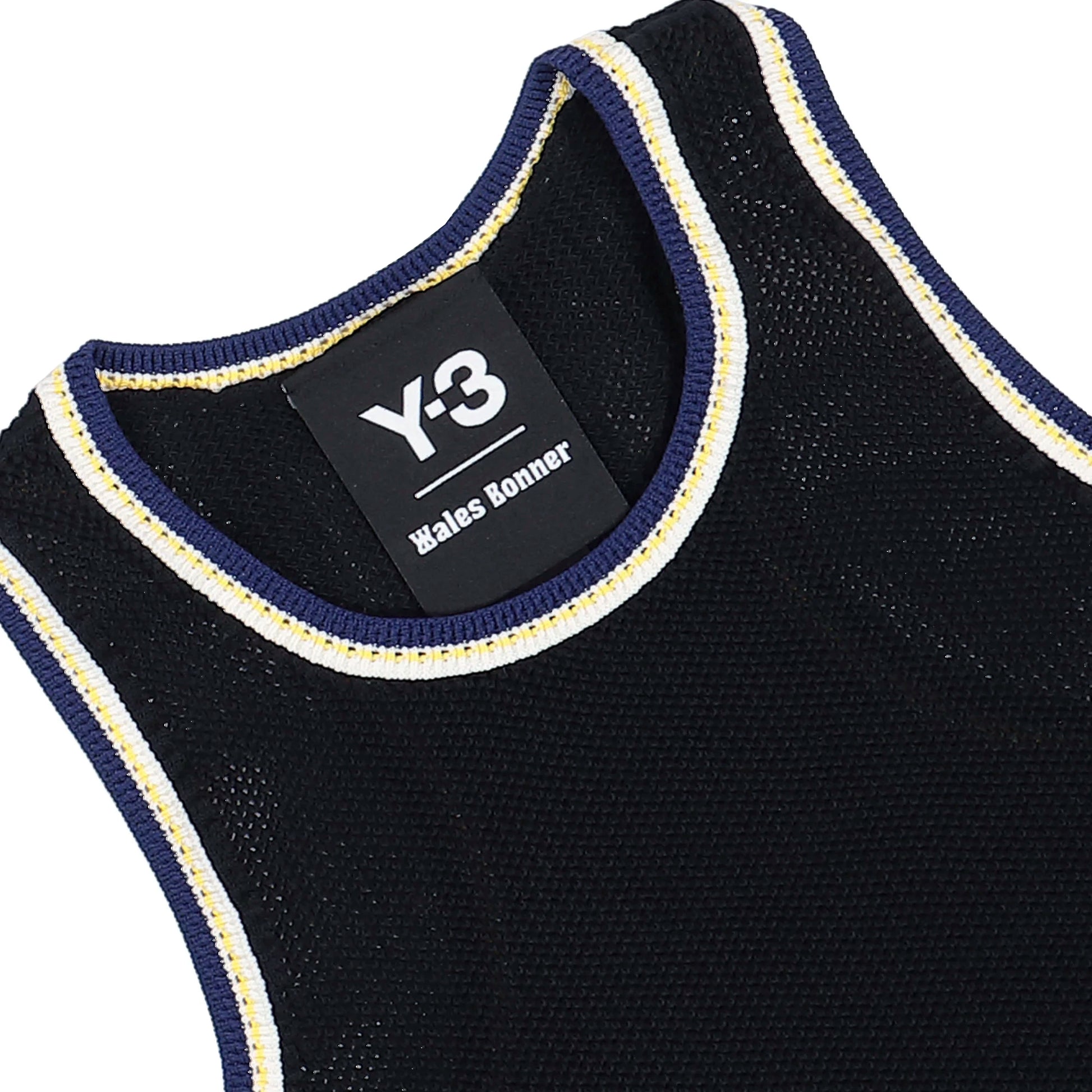 Wales Bonner x Y-3 Knit Tank Top Black Tops KS3978 Detail View 3 | GATE
