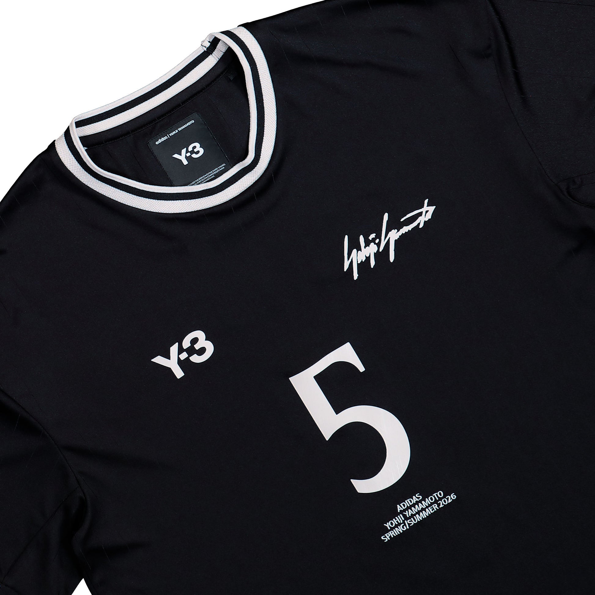 Y-3 Elite 5 Short Sleeve Football Jersey Black T-Shirts KS5122 Detail View 3 | GATE
