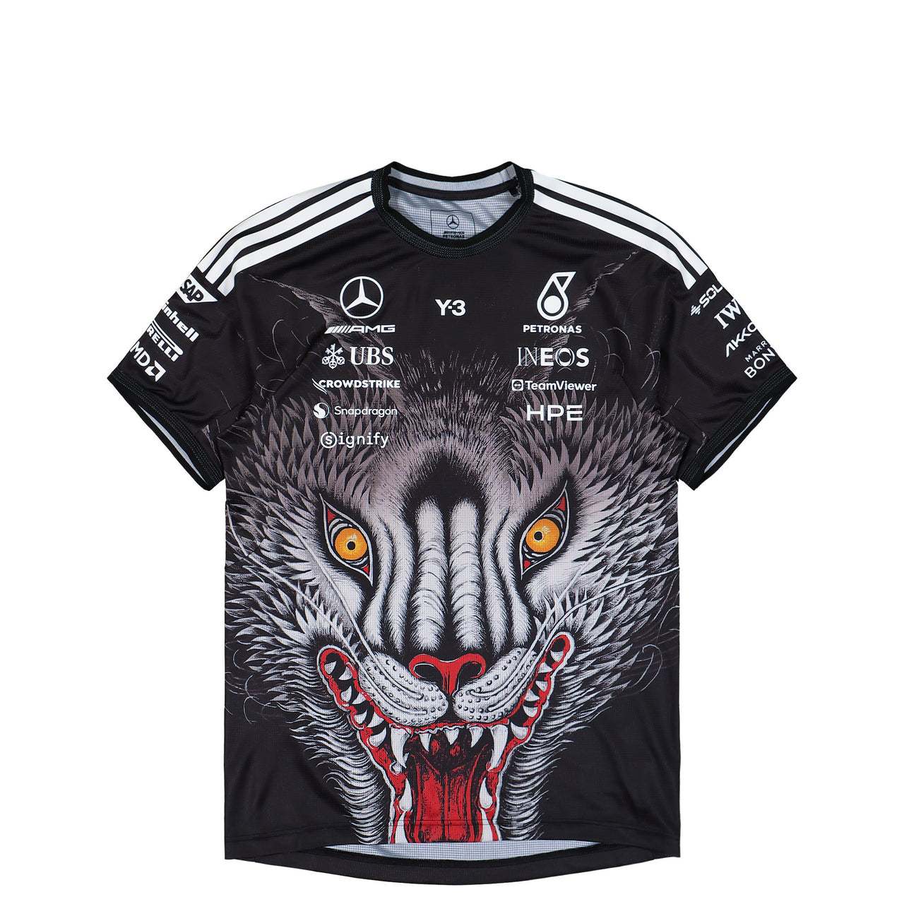 Mercedes-AMG Petronas F1 x Y-3 F1 Driver SS Jersey Black T-Shirts KT2226 Detail View 1 | GATE

