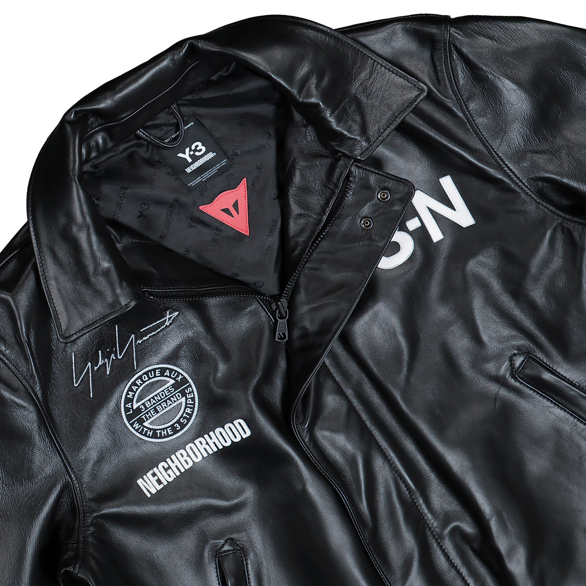 Dainese x Neighborhood x Y-3 Leather Bomber Jacket Black Jackets KT4301 Detail View 3 | GATE