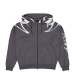 Y-3 Chito Graphic French Terry Zip Hoodie Grey Five Hoodies KU2252 Detail View 1 | GATE