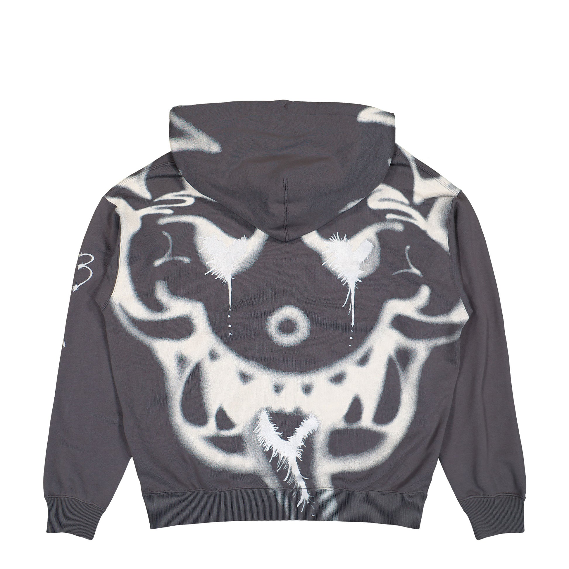 Y-3 Chito Graphic French Terry Zip Hoodie Grey Five Hoodies KU2252 Detail View 2 | GATE