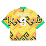 Willy Chavarria x adidas AOP Jersey Solar Lemon / Pure Purple / Solar Turbo T-Shirts KU7799 Detail View 2 | GATE
