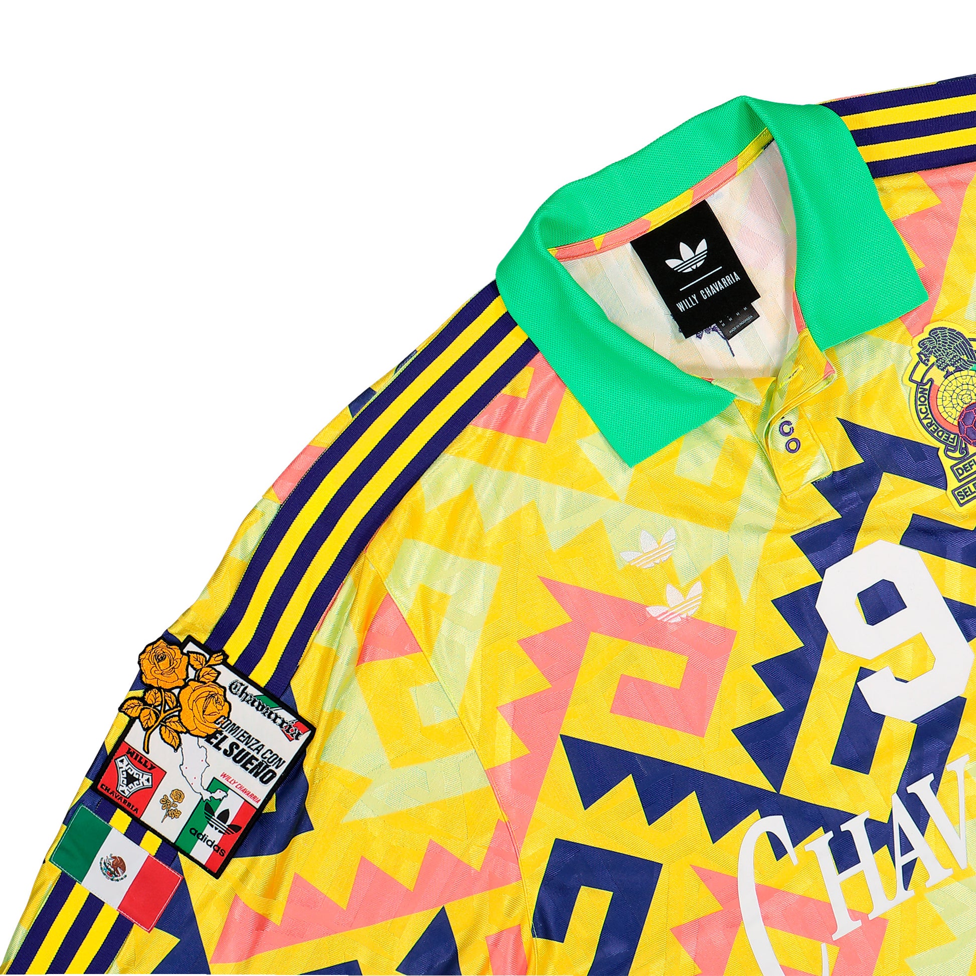 Willy Chavarria x adidas AOP Jersey Solar Lemon / Pure Purple / Solar Turbo T-Shirts KU7799 Detail View 3 | GATE
