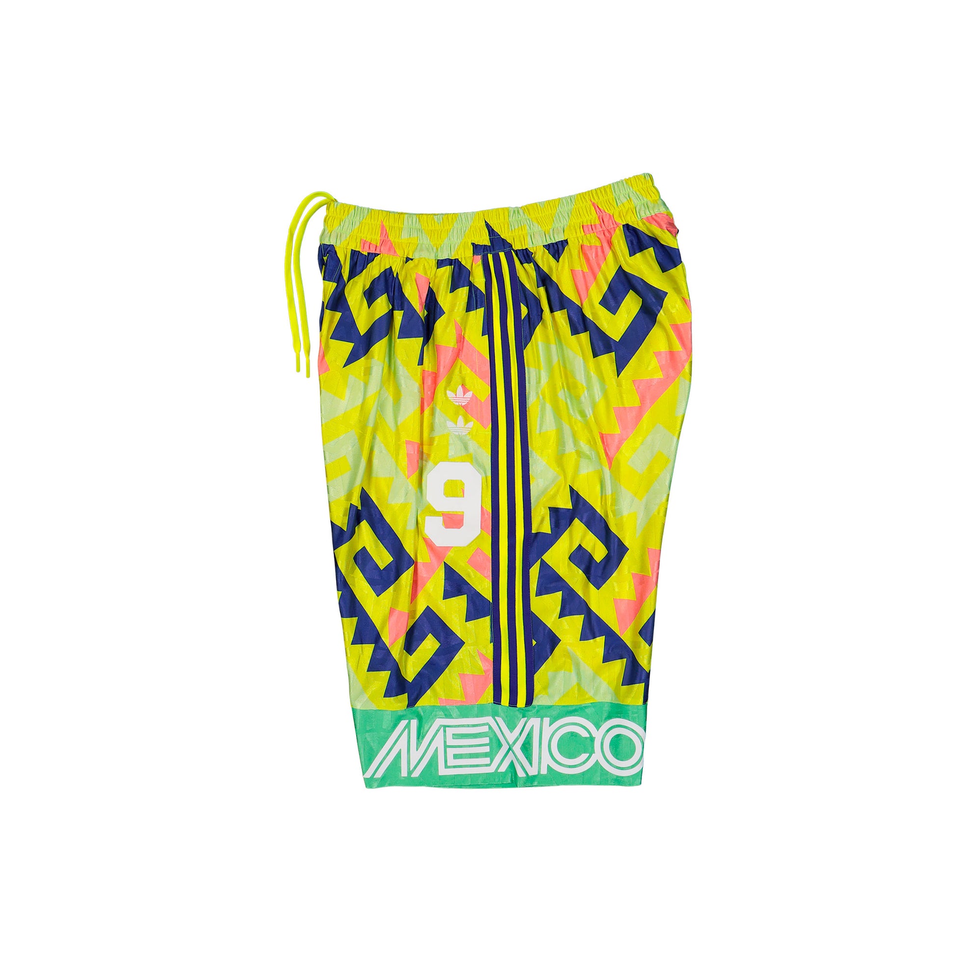 Willy Chavarria x adidas AOP Longshort Solar Lemon / Pure Purple / Solar Turbo short KU7804 Detail View 3 | GATE
