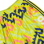 Willy Chavarria x adidas AOP Longshort Solar Lemon / Pure Purple / Solar Turbo short KU7804 Detail View 4 | GATE
