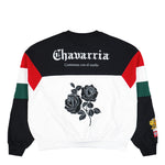 Willy Chavarria x adidas Crew Sweatshirt Black / White Sweatshirt KV1976 Detail View 2 | GATE
