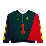 Willy Chavarria x adidas Watsonville Sweatshirt Aurora Ivy / Legend Ink / Better Scarlet sweatshirts KV1996 Detail View 1 | GATE
