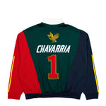 Willy Chavarria x adidas Watsonville Sweatshirt Aurora Ivy / Legend Ink / Better Scarlet sweatshirts KV1996 Detail View 4 | GATE
