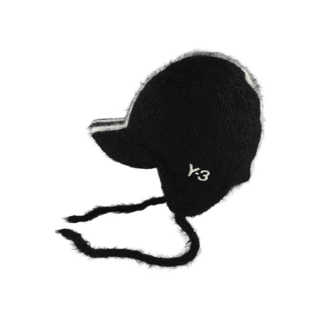 Y-3 Stripes Bonnet Hat Black caps KV2908 Detail View 2 | GATE

