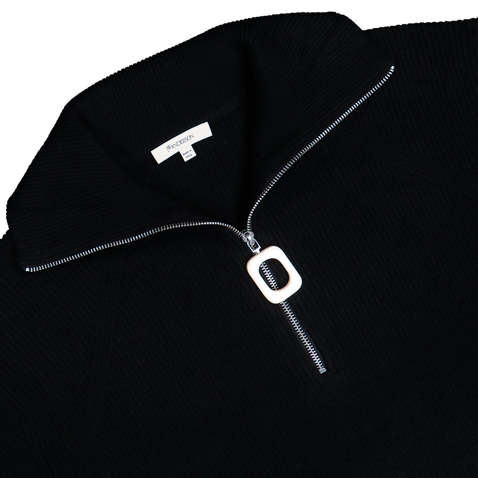 JW Anderson Half Zip Jumper Black Knits KW1285-YN0372-999 / Black Detail View 3 | GATE
